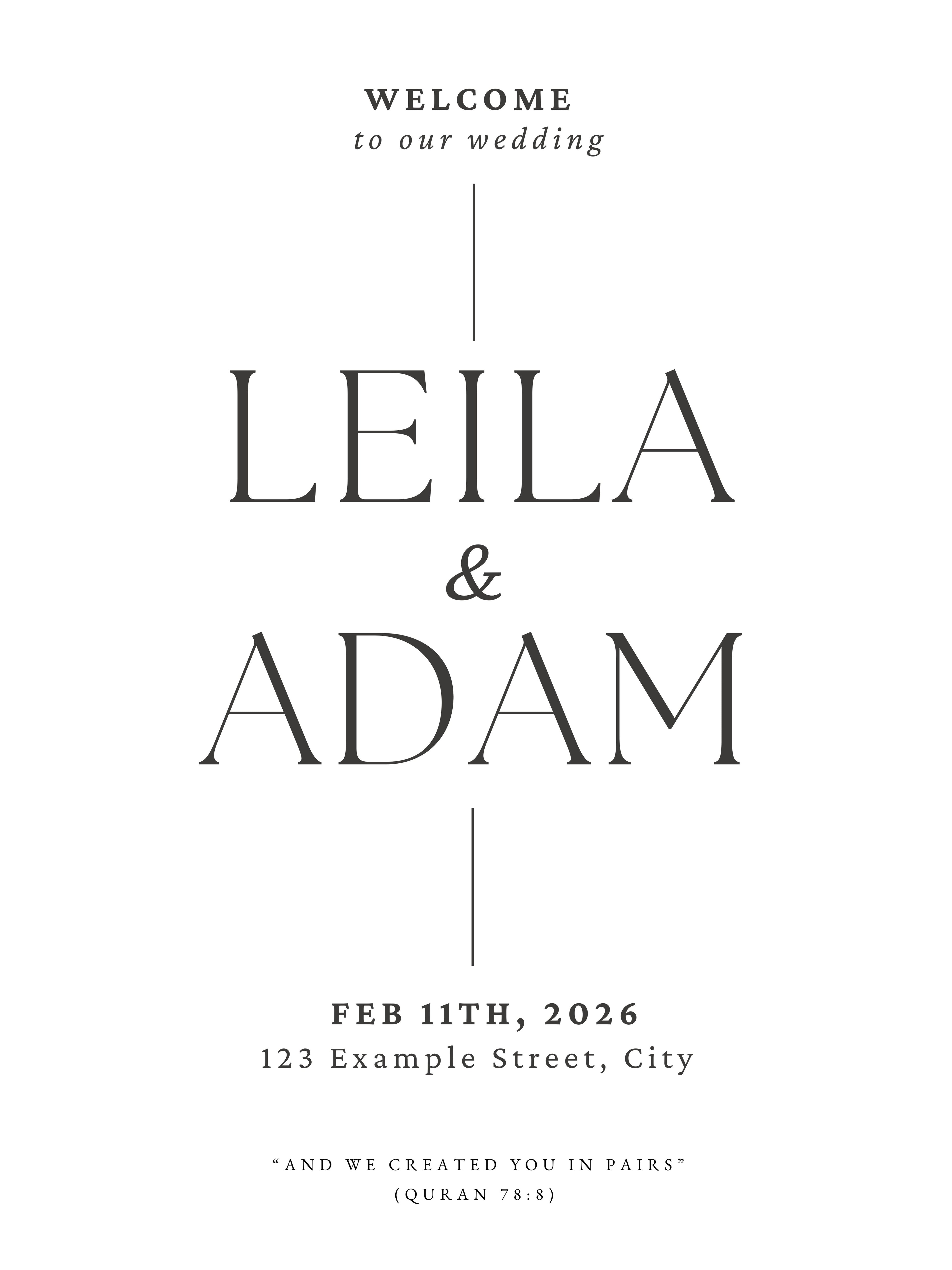 Design XVIII — Welcome Sign (Acrylic)